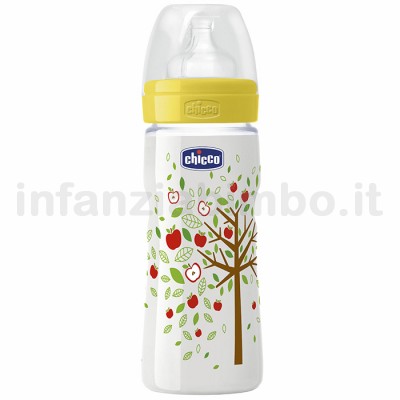Offerte prezzi Biberon chicco benessere 330ml flusso veloce tettarella in silicone Biberon chicco benessere 330ml flusso veloce tettarella in silicone