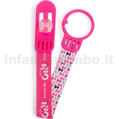 Offerte prezzi Catenella portasucchietto suavinex in tessuto clouds fucsia girl Catenella portasucchietto suavinex in tessuto clouds fucsia girl