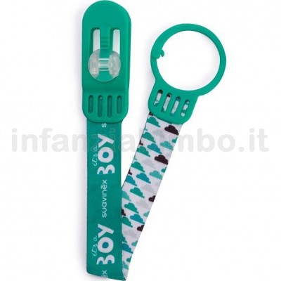 Offerte prezzi Catenella portasucchietto suavinex in tessuto clouds verde boy Catenella portasucchietto suavinex in tessuto clouds verde boy