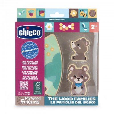 Gioco Montessoriano Chicco My Wood Friends Set 2 Orsetti Papà