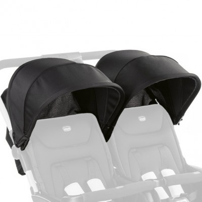 Cappottine Passeggino Gemellare Chicco Ohlala Twin Black Night