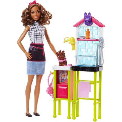 Bambola Barbie Playset Toelettatrice con Cagnolino