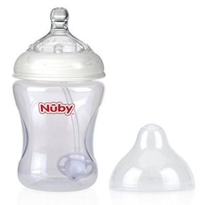 Biberon Anti-reflusso e Anti-colica Nuby Con Cannuccia 360° 270 ml Biberon Anti-reflusso e Anti-colica Nuby Con Cannuccia 360°
