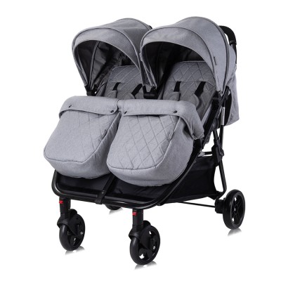 Passeggino Gemellare Lorelli Duo con Borsa Grigio