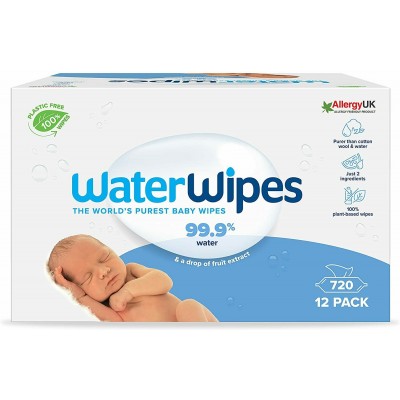 WaterWipes Salviettine Umidificate BIO- 12 Confezioni da 60 pz (720 pezzi totali)