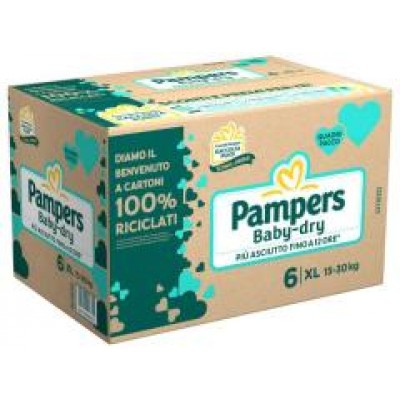 Pampers Pannolini Baby Dry Taglia 6 15-30kg Maxi Quadripack 68 pz Pampers Pannolini Baby Dry Taglia 6 15-30kg Maxi Quadripack 68 pz