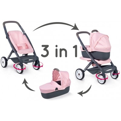Passeggino e Carrozzina per Bambole Smoby Bébé Confort 3 in 1 Rosa