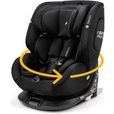 Osann One360 iSize, Seggiolino Auto Girevole a 360 gradi, 40-150cm–All Black 