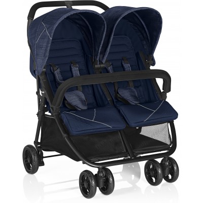 Passeggino Gemellare InDue Brevi Navy Blue Jeans Portata 22 kg per SEDUTA Passeggino Gemellare InDue Brevi Navy Blue Jeans