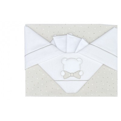 Set Lenzuola Andy & Helen per Maxi Culla Ricamato D67 3 pz beige