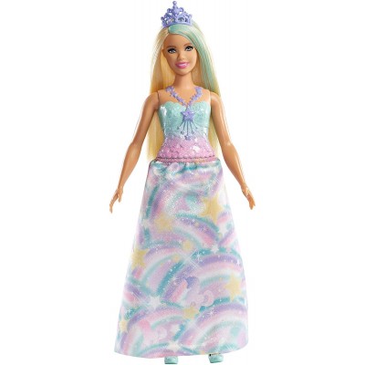 Bambola Barbie Dreamtopia Principessa Bionda con Abito Blu e Tiara