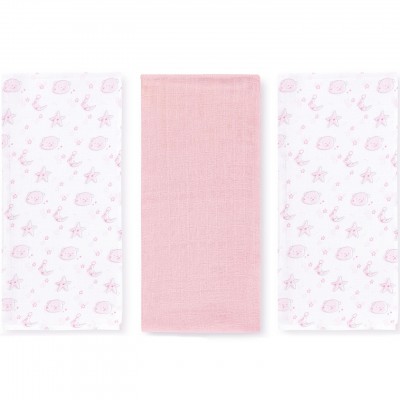 Telo Multifunzione Petite Star 3pz Orso Star Bianco/Rosa