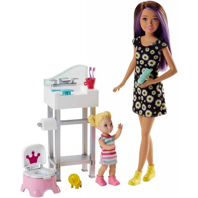 Bambola Barbie Babysitter Lavandino e Vasino