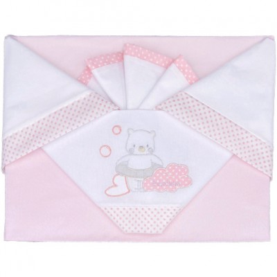 Set Lenzuola Andy & Helen per Culla Ricamato 3 pz Rosa