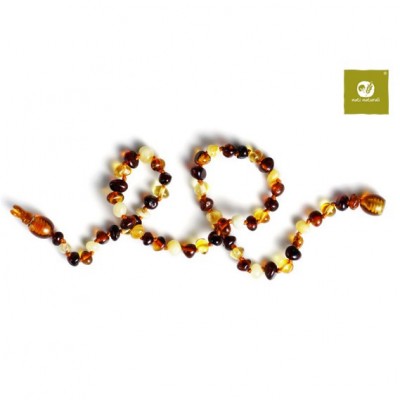 Collanina d’Ambra Quaranta Settimane Sollievo Naturale Dentizione - Multicolore Scuro Collanina d’Ambra Quaranta Settimane Sollievo Naturale Dentizione - Multicolore Scuro