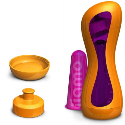 Iiamo Kit 3 in 1 - Biberon Ricarica Base Beccuccio - Arancione Viola / Iiamo Kit 3 in 1 - Biberon Ricarica Base Beccuccio - Arancione Viola /