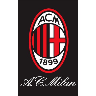 Tappeto Associazione Calcio Milan 80 x 120 cm Official Merchandise - Black /