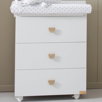 Cassettiera Fasciatoio Nanan Dadini con Pomelli Beige