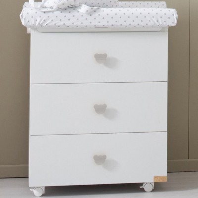 Cassettiera Fasciatoio Nanan Dadini con Pomelli Grigio
