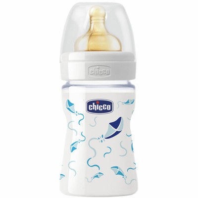 Biberon Chicco Nature Glass 150 ml Tettarella In Caucciù Boy