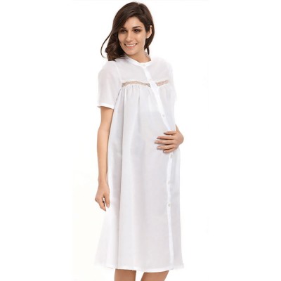 Camicia da notte Dominam Pharm in cotone Battista M Bianco