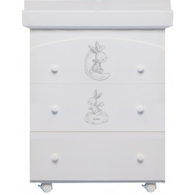 Cassettiera Fasciatoio Chicco Silver Nuvolette di Latte Bianca