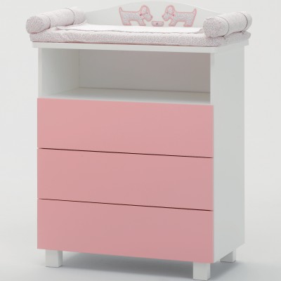 Mobile Fasciatoio Mibb Bau Bau Bianco Rosa /