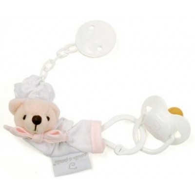 Catenella Portasucchietto + succhietto Pasito a Pasito Orso Rosa