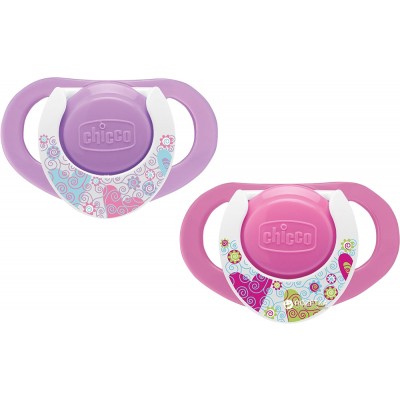 Succhietto Chicco Physio Compact Silicone 2 Pz Rosa 16-36m