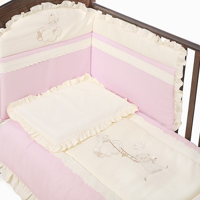 Completo Piumone Billo e Pallina 3 Pezzi Sfilabile Nuvola Avorio-Rosa /