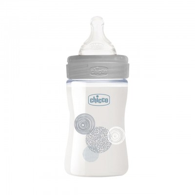  Biberon Benessere Chicco 150ml Vetro Flusso Lento Grigio