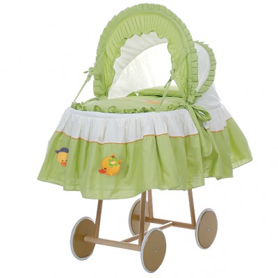 Culla con Cappotta Billo e Pallina Ruote Grandi Dolcemiele Avorio-Verde /