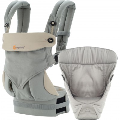 Marsupio Ergobaby 360 + Adattatore per Neonati Grey Marsupio Ergobaby 360 + Adattatore per Neonati Grey
