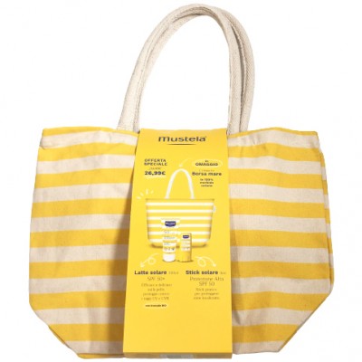 Kit Mustela Latte Solare SPF 50+ 100 ml + Stick Solare SPF 50+ 9 ml con Borsa Mare Kit Mustela Latte Solare SPF 50+ 100 ml + Stick Solare SPF 50+ 9 ml con Borsa Mare