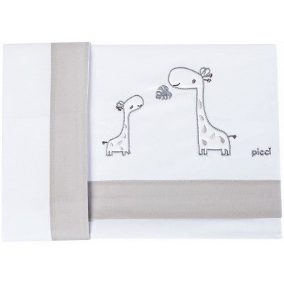 Lenzuoline Lettino Picci Nina ric. Giraffine Grigio