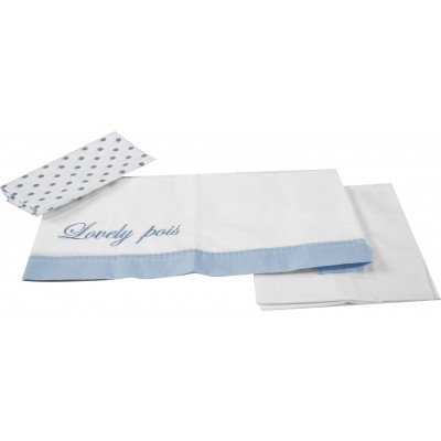 Lenzuoline per Lettino Contact Azzurra Design Lovely Pois Bianco Azzurro