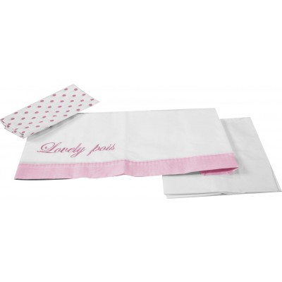 Lenzuoline per Lettino Contact Azzurra Design Lovely Pois Bianco Rosa