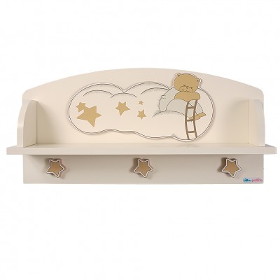 Mensola Billo e Pallina in Legno Nuvola Avorio /