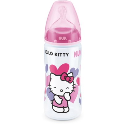 Nuk Biberon First Choice + Silicone 300ml Hello Kitty Pink