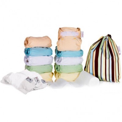 Pop-in Confezione 10 Pannolini Ecologici Lavabili Close Parent Bamboo Pastello V2
