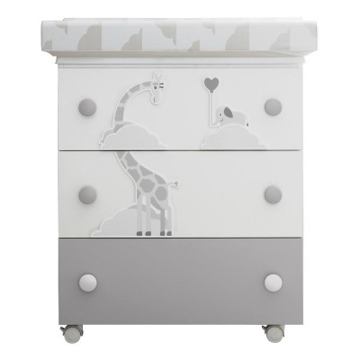 Cassettiera Fasciatoio Pali Savana Bianco Grigio