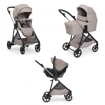 Trio Chicco Seety 2 con Seggiolino Kory Essential i-Size Sandshell Portata 22 Kg