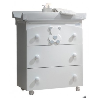 Cassettiera Fasciatoio Baby Fashion Orsetto Bianco