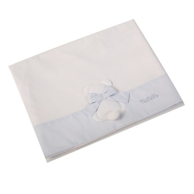 Set Lenzuola Nanan per Carrozzina 3pz Fiocco Azzurro