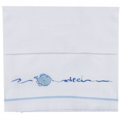 Set Lenzuola Noibel per culla-carrozzina 3pz Bianco Celeste