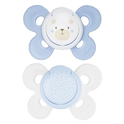 Succhietto Chicco Physio Comfort Silicone 2pz Celeste Bianco 0-6m
