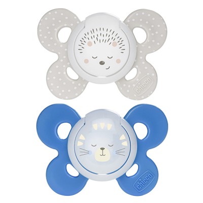 Succhietto Chicco Physio Comfort Night Silicone 2pz Beige Blu 16-36m