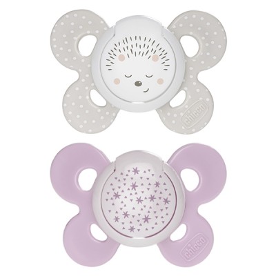 Succhietto Chicco Physio Comfort Night Silicone 2pz Beige Lilla 16-36m
