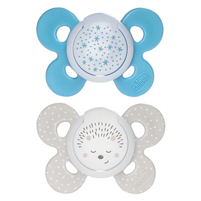 Succhietto Chicco Physio Comfort Night Silicone 2pz Celeste Beige16-36m