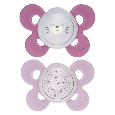 Succhietto Chicco Physio Comfort Night Silicone 2pz Rosa Lilla 16-36m